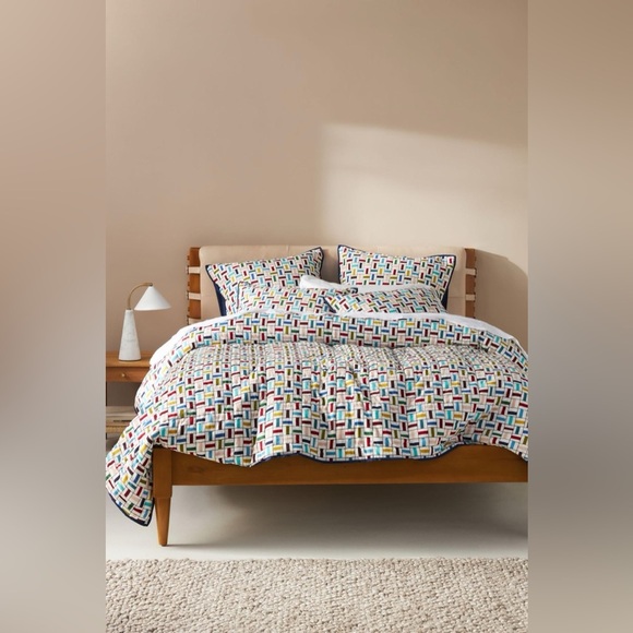 Anthropologie Anna Spiro Tile Quilt Size Queen NEW - Picture 1 of 10